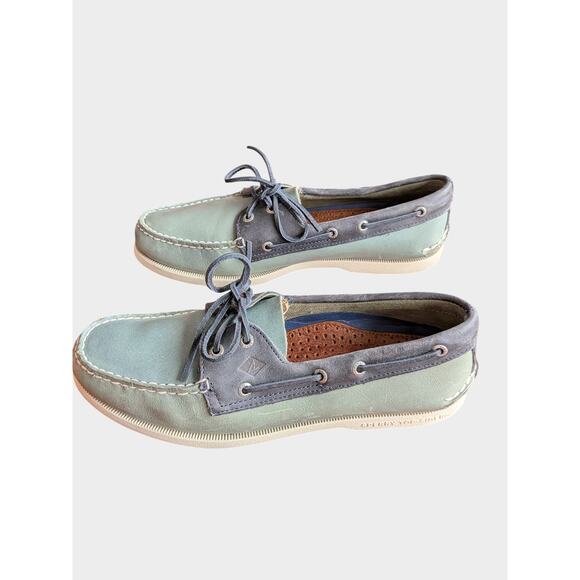 Sperry‎ Top-Sider Men’s Boat Shoes Size 10 Two-Tone Leather Blue Gray main image 8